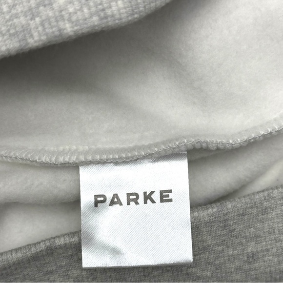 Parke x Stoney Clover Lane Sweatshirt Pink Gingham Grey Mock Neck Charleston S/M - Picture 6 of 8